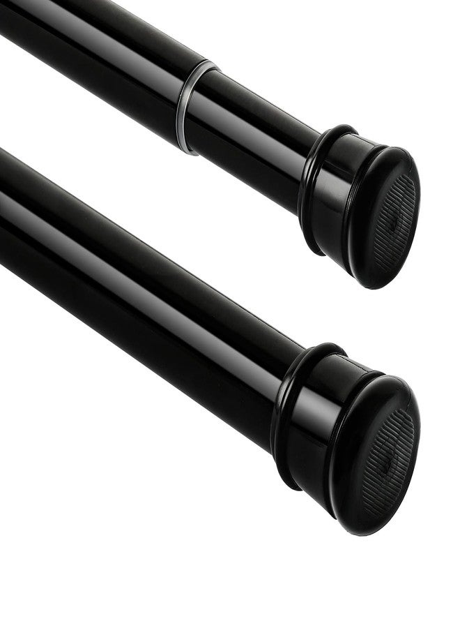 Ginbel Direct 2 Pack Shower Curtain Rod 28-48 Inch, 1"Diameter Spring Small Adjustable Tension Curtain Rods for Bathroom Windows Closet No Drilling No Rust, Black - Image 1